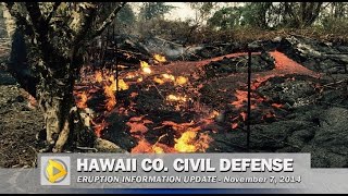 Civil Defense Eruption Update - November 7, 2014