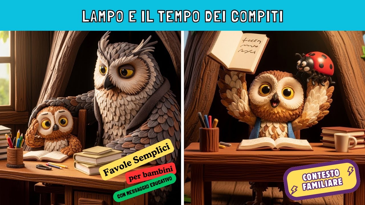 Lampo e il Tempo dei Compiti |  Storie Favole per Bambini Raccontate Audio Libri