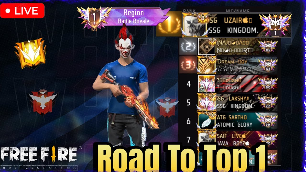 🔥 FREE FIRE REGION PUSH LIVE 🔥💀 Rank Grind | Pro Gameplay | Road to Top 💀