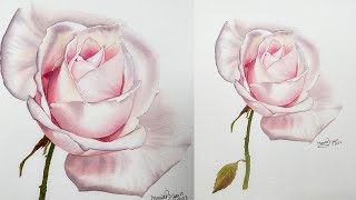 How to paint a rose in watercolor #watercolortutorial