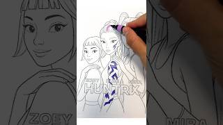 Zoya & Rumi vs Mira Demon Hunters 🔥 | Dark Fantasy Fan Art Shorts #artshorts #art #drawing