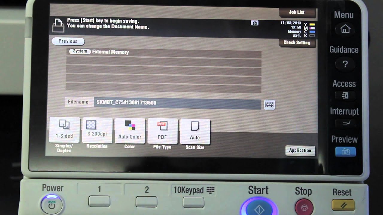 Scan to USB on Konica Minolta bizhub C364 Series - YouTube