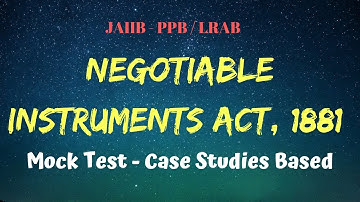 JAIIB 2025 Mock Test 6 | Principles and Practices of Banking |  NI Act 1881 Case Study Based