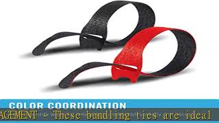 VELCRO Brand Cable Ties, 100Pk - 8 x 1/2 Red and Black, Reusable Alternative to Zip Ties, ONE-WRAP