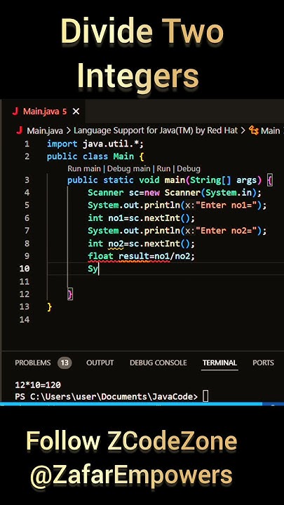 #division operator in java subscribe @ZafarEmpowers for more #coding # ...