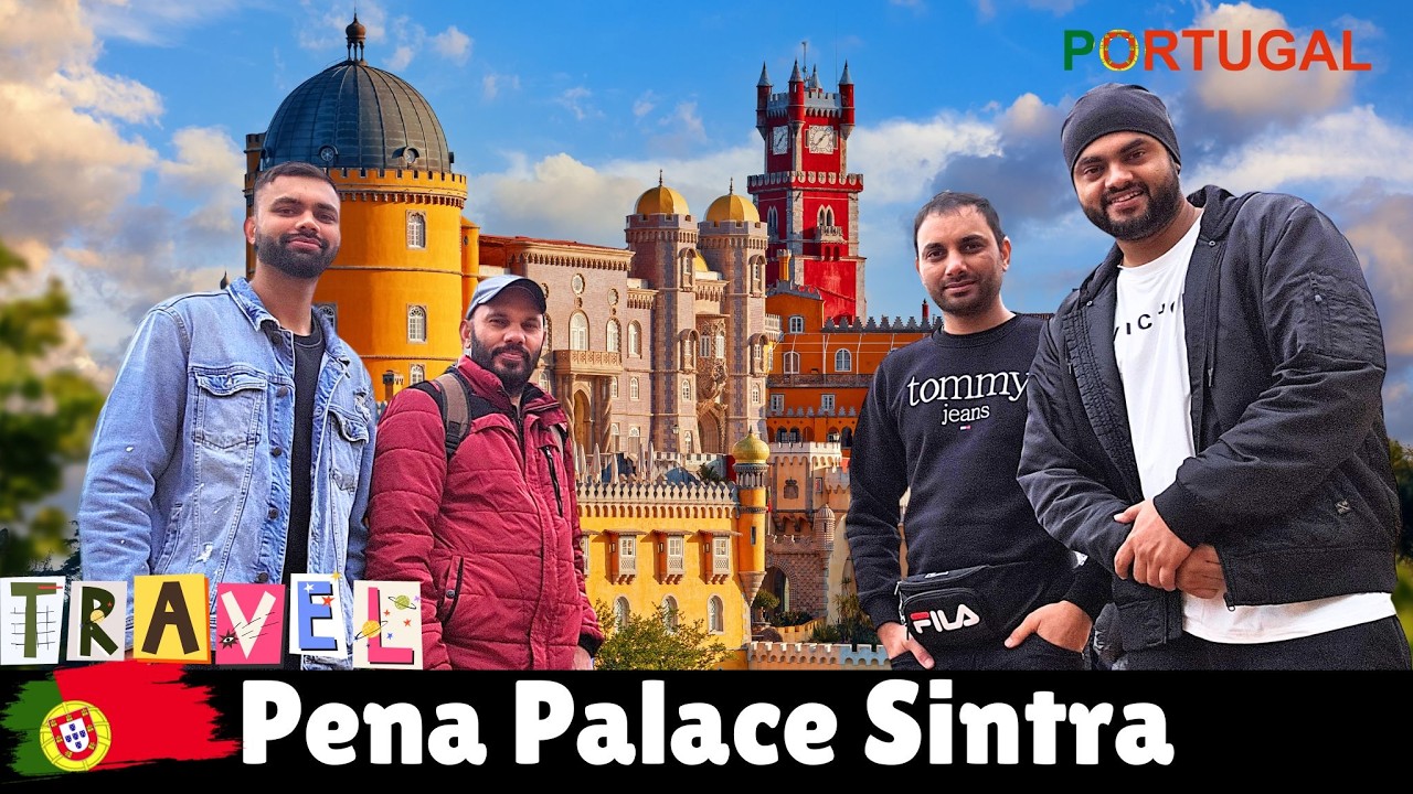 The red and yellow towers of Pena Palace in Sintra