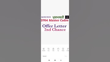 Offer letter for Absentee| 3704 Master Cadre