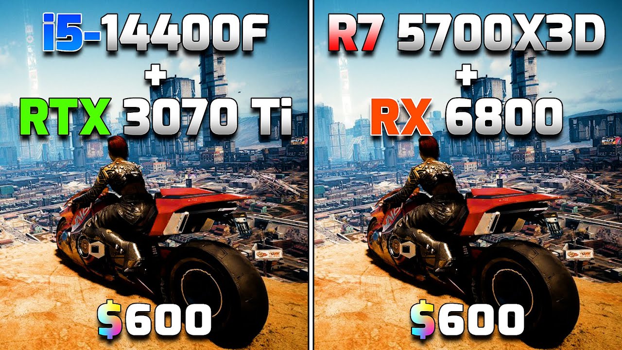 Core i5 14400F + RTX 3070 Ti vs Ryzen 7 5700X3D + RX 6800 | PC 