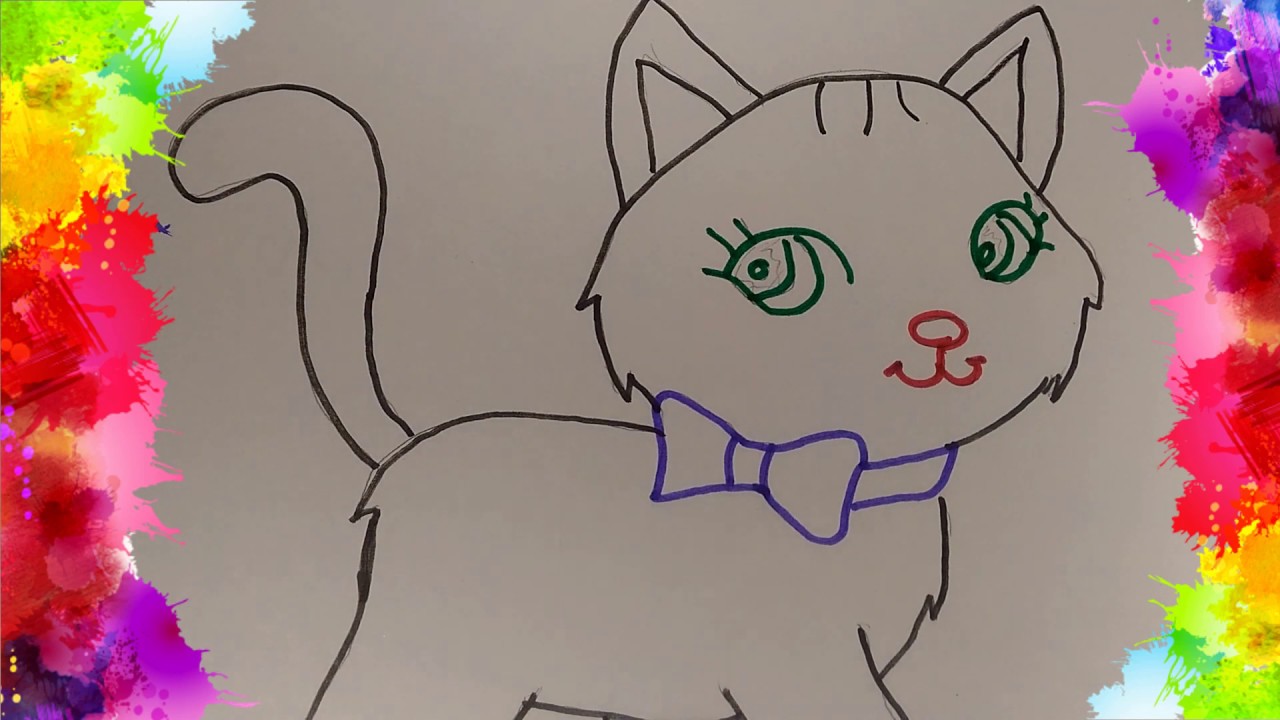 Let's color the Cat | coloring for kids 🐈 - YouTube