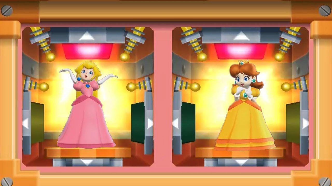 Mario Party 7 - 8 Player Ice Battle # 1 - Peach Daisy Mario Luigi