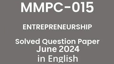 MMPC-015 June 2024 Solved Previous Year Question Paper | MMPC-015 Question Paper | MMPC-015 2024