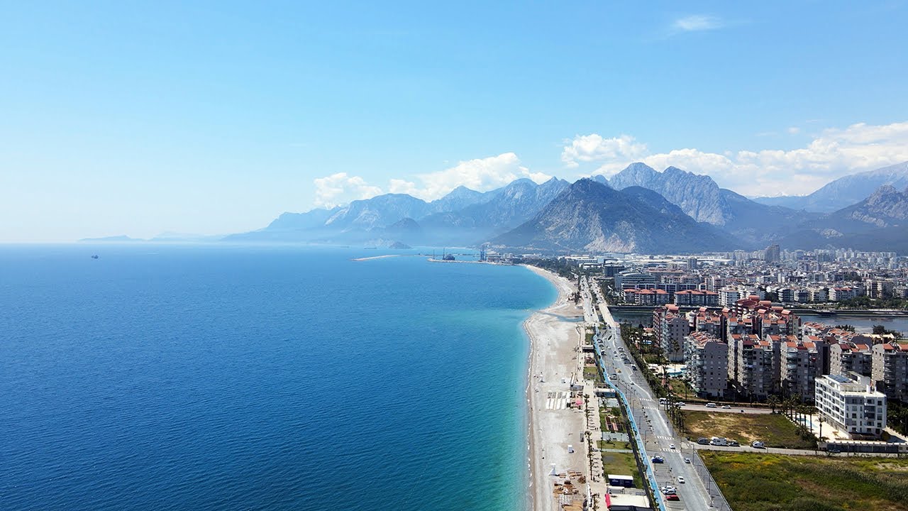 Konyaaltı Beach Drone View: A Tranquil Escape | Relaxing Music