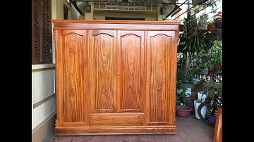 HƯỚNG DẪN KHÁCH HÀNG LẮP RÁP TỦ ÁO 3 BUỒNG 4 CÁNH GỖ GÕ ĐỎ 2020