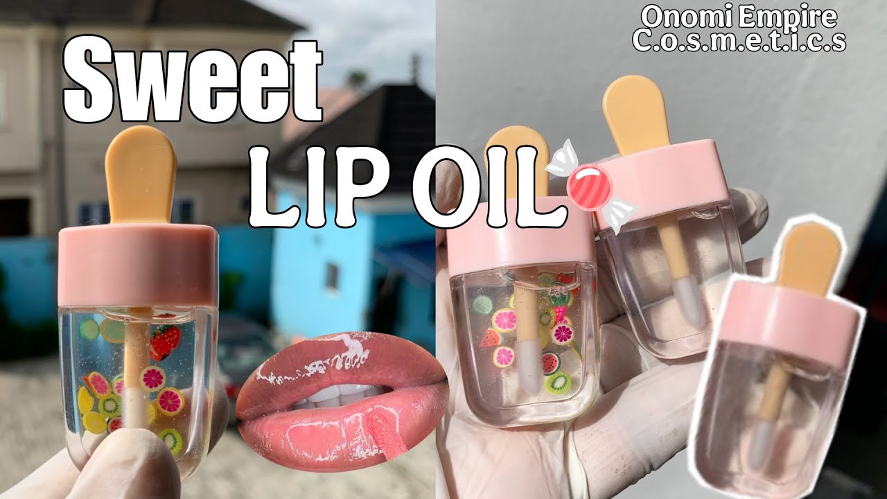 HOW TO MAKE DIY HYDRATING LIP OIL FOR SMALL BUSINESS🍭| EASY RECIPE |SWEET LIP OIL #lipoil #lipgloss