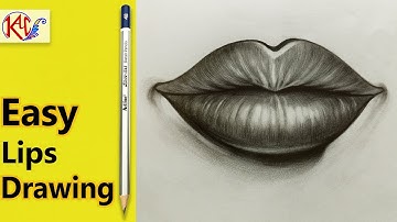 How to draw realistic lips - Easy pencil sketch tutorial step by step