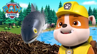 картинка: Кученца помагат на рибките да преодолеят язовира Бийвър! - PAW Patrol Bulgarian - карикатури за деца