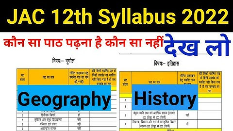 Jac 12th Class New Syllabus 2021-22 | Jharkhand board 12th Syllabus 2021-2022
