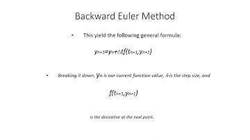 Numerical Analysis: Backward Euler Method