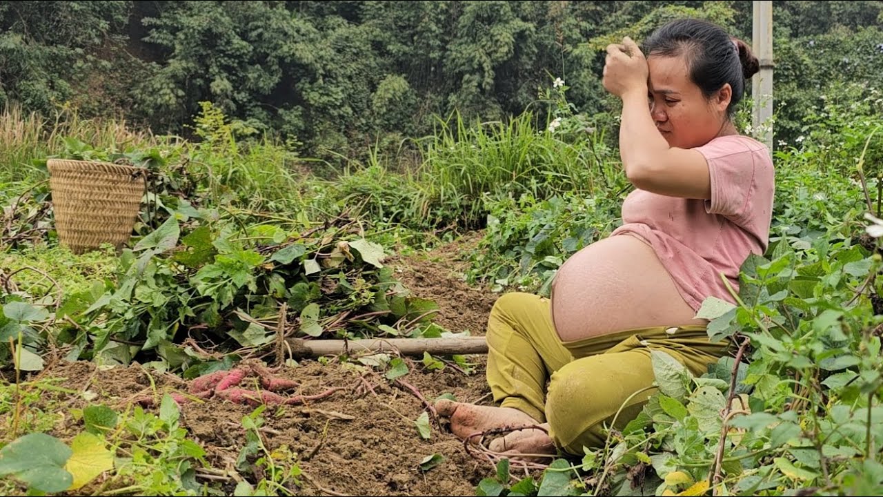 27 year old single mother, 8 months pregnant, selling potatoes, kindness of neighbor.