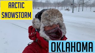WALKING IN HISTORIC OKLAHOMA SNOWSTORM - Feb 14, 2021