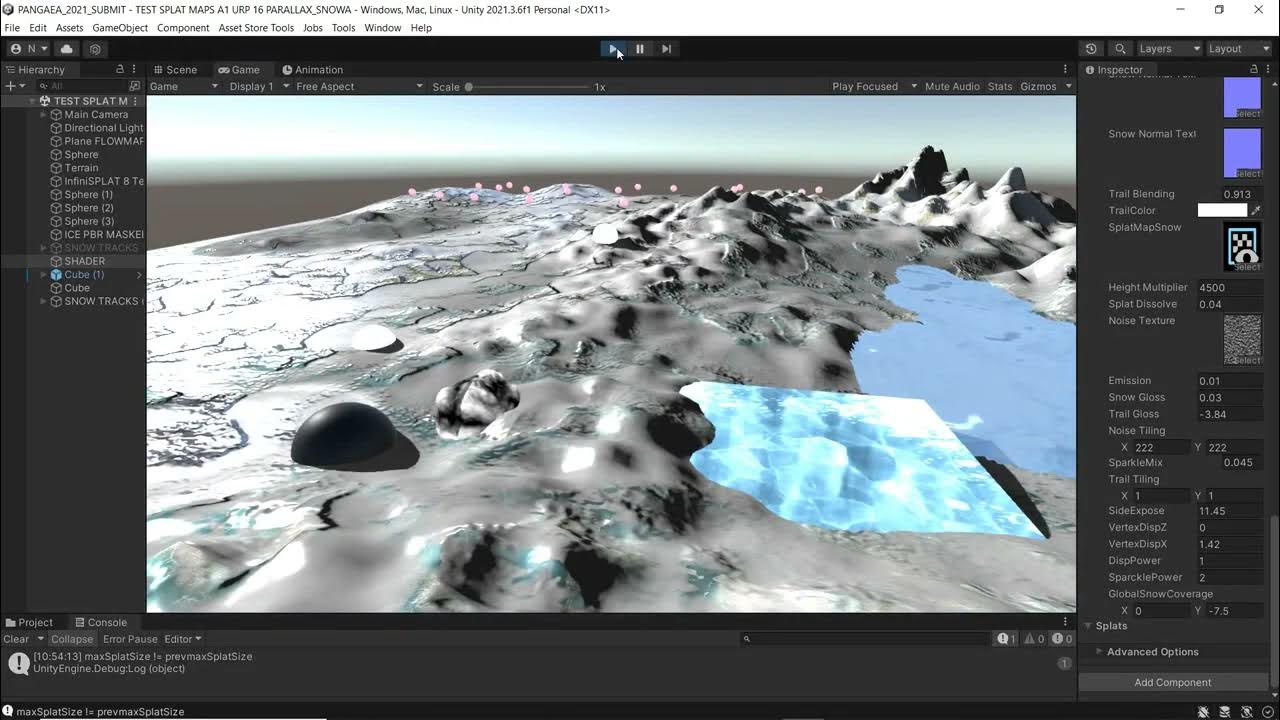 InfiniSPLAT shader graph based splat mapping, dynamic snow shaping ...