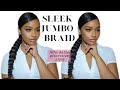 SUPER SLEEK SIDE PART JUMBO BRAID USING BRAID HAIR | $2 HAIRSTYLE
