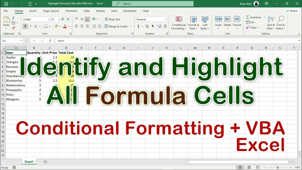 Two ways to highlight formula cells in excel conditional formatting