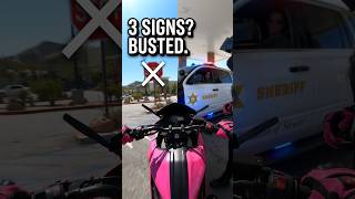 Biker Caught By Sheriff After Running 3 Stop Signs In A Row!
