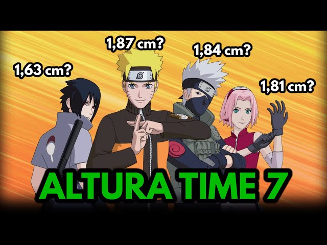 Naruto, altura dos personagens ( Time 7) 