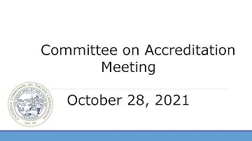 Committee on Accreditation October 28, 2021
