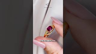 Famous Ruby Engagement Ring in an East West Bezel Solitaire Emerald Cut ✨💍 #jewelry #engagementring Profile