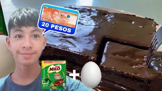 HOW TO COOK MILO CAKE “NO-BAKE NOT STEAM” FOR ONLY 20 PESOS | PERFECT DESSERT