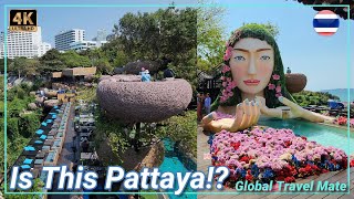 This IS Pattaya!? COZY Beach and 3 Mermaids Cafe  Thailand [4K]​ 3 นางเงือก