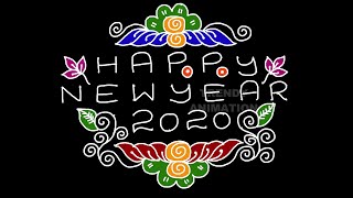 14*2dots Happy new year kolam 2020 | New year kolam 2020 | 2020 Muggulu | New year muggulu | Kolam |