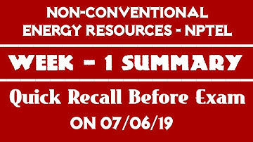 NCER-NPTEL | Week - 1 Summary | Quick Recap