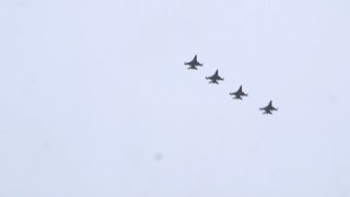 Gripen and F-16 Formation Flight B-roll