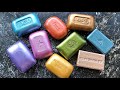 ASMR cutting colored vintage soap, painted retro soap, dry old soap. No talking. Satisfying video.