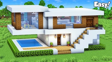 Minecraft: How to Build a Small Modern House Tutorial (Easy) #85 - Interior in Description!