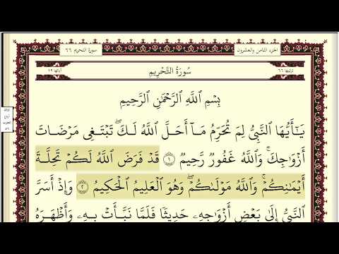 اسلام صبحي سورة التحريم مكتوبة بخط واضح وجميل جودة عالية