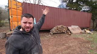 Moving a shipping container.