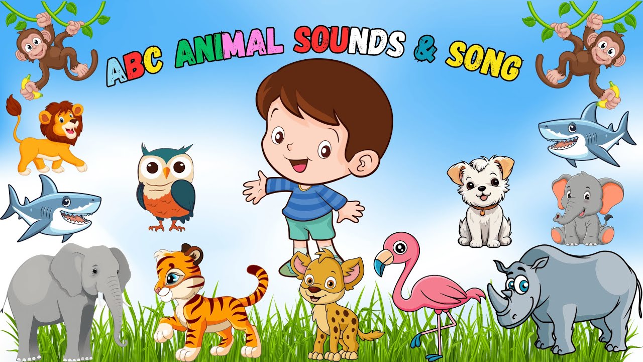 ABC Zoo Animal Sounds Song 🦁 | Learn Letters & Animal Noises (Dog Woof ...