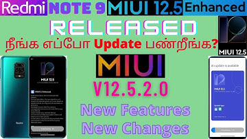 Redmi Note 9 MIUI 12.5 Enhanced Version Released | New Features And Changes | Tamil