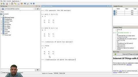 Basic Simulation Laboratory | Experiment-1 | Basic operations of Matrix