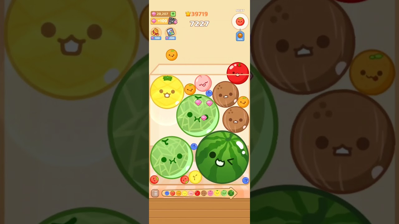 CLUTCH MOVE! Watermelon Pop Satisfying Fruit Drop Merge Melon Game 