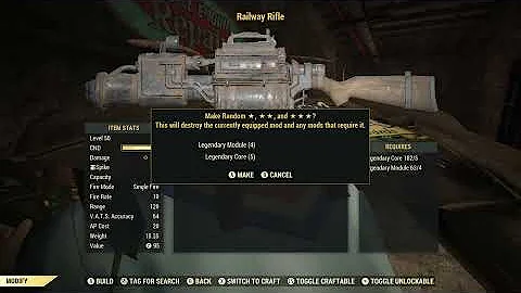 Fallout 76 - Wiggle vs Legendary Crafting: Railway Rifles