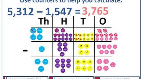 Year 4 Subtract two 4 digit numbers  with exchanges
