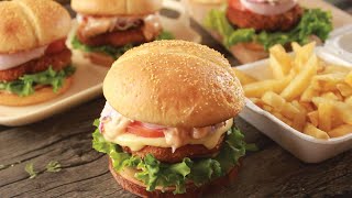 Chicken Patty Burger Recipe | Juicy Chicken Burger | Chef Hafsa | Hafsas Kitchen