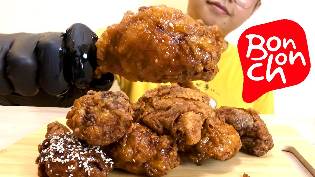 ASMR Mukbang Korean Bon Chon Fried Chicken (NO TALKING) | Kriphie ASMR