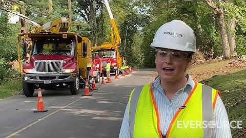 Crews are trimming and removing storm-damaged trees after severe weather hit Connecticut in August