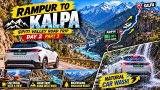 Harrier EV to Kalpa | 98% Charge, Sutlej Valley Drive & Natural Waterfall Car Wash | Spiti Day 2